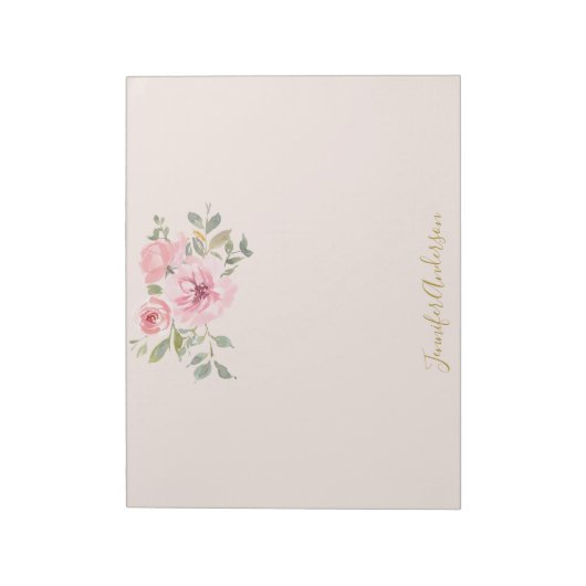 Aquarellfarbene Wildblume Pinselstrich Notizblock (Rotiert)