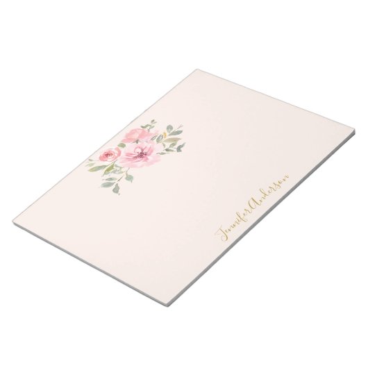 Aquarellfarbene Wildblume Pinselstrich Notizblock (angewinkelt)