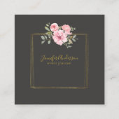 Aquarellfarbene Wildblume Pinselstrich Quadratische Visitenkarte (Vorderseite)