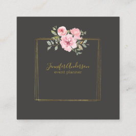 Aquarellfarbene Wildblume Pinselstrich Quadratische Visitenkarte