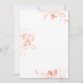 Aquarellfarbene Wildblume rosa Blüten Hochzeit Inv Einladung (Rückseite)