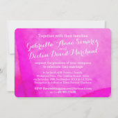 Aquarellfarbene Wildblume Rosa Hochzeit einladen Einladung (Rückseite)