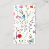 Aquarellfarbene Wildblume Weißbücher für Babydusch Begleitkarte (Rückseite)