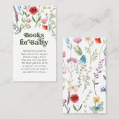 Aquarellfarbene Wildblume Weißbücher für Babydusch Begleitkarte (Vorne/Hinten)