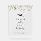 Aquarellfarbene Wildblumen Abschluss Transparentes Acrylschild (Vorderseite)