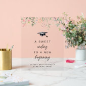 Aquarellfarbene Wildblumen Abschluss Transparentes Acrylschild (Hochzeit)