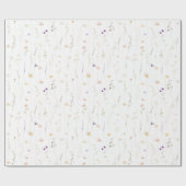 Aquarellfarbene Wildblumen, Blume auf der Wiese Geschenkpapier (Flach)