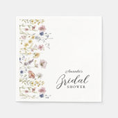 Aquarellfarbene Wildblumen Blumengebirge Brautpart Serviette (Vorderseite)