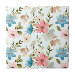 Aquarellfarbene Wildblumen Blumenmuster-67676 Fliese