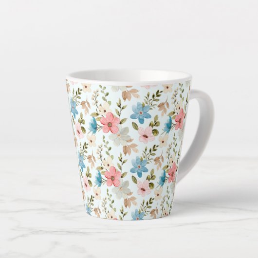 Aquarellfarbene Wildblumen Blumenmuster-67676 Milchtasse (Rechte Ecke)