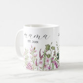 Aquarellfarbene Wildblumen Botanische Junge Mutter Kaffeetasse (Vorderseite Links)