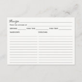 Aquarellfarbene Wildblumen Brautparty Rezept Karte (Rückseite)