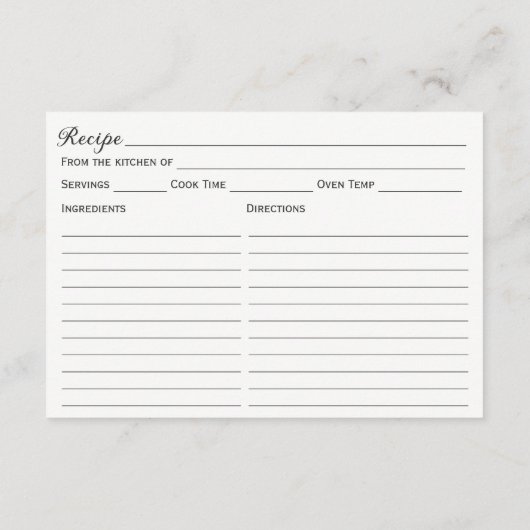 Aquarellfarbene Wildblumen Brautparty Rezept Karte (Rückseite)