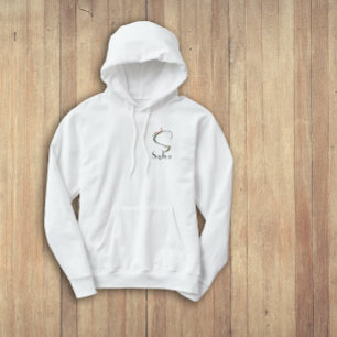 Aquarellfarbene Wildblumen Buchstaben S schwarz Hoodie