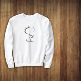 Aquarellfarbene Wildblumen Buchstaben S schwarz Sweatshirt