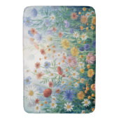 Aquarellfarbene Wildblumen, elegant, farbenfroh Badematte (Vorderseite Vertikal)