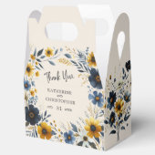 Aquarellfarbene Wildblumen Elegante Beige Hochzeit Geschenkschachtel (Geöffnet)