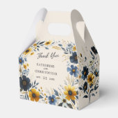 Aquarellfarbene Wildblumen Elegante Beige Hochzeit Geschenkschachtel (Vorderseite)