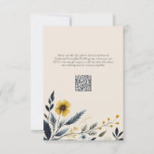 Aquarellfarbene Wildblumen Elegante Beige Hochzeit RSVP Karte (Rückseite)