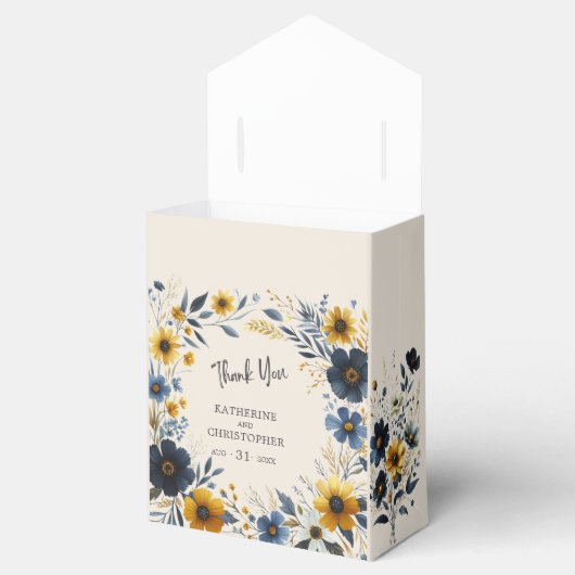 Aquarellfarbene Wildblumen Elegante Hochzeit Viele Geschenkschachtel (Geöffnet)