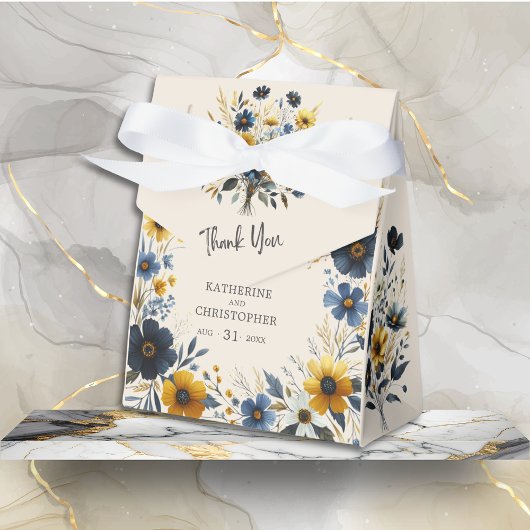 Aquarellfarbene Wildblumen Elegante Hochzeit Viele Geschenkschachtel