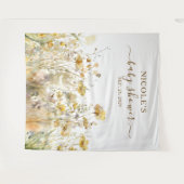 Aquarellfarbene Wildblumen fallen Babydusche Hinte Wandteppich (Vorderseite (Horizontal))