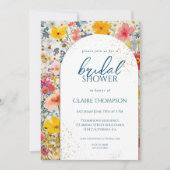 Aquarellfarbene Wildblumen Farbvolles Brautparty Einladung (Vorderseite)