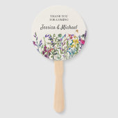 Aquarellfarbene Wildblumen Hochzeitsgraben im Frei Fächer (Vorderseite)