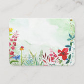 Aquarellfarbene Wildblumen Hochzeittisch-Platzkart Platzkarte (Rückseite)