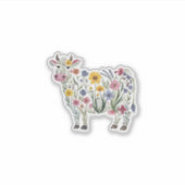 Aquarellfarbene Wildblumen in Form einer Niedliche Aufkleber (Vorderseite)