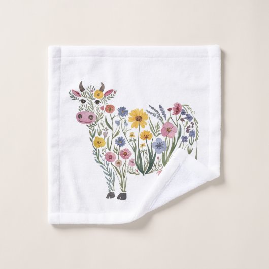 Aquarellfarbene Wildblumen in Form einer Niedliche Badhandtuch Set (Waschlappen)