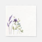 Aquarellfarbene Wildblumen lila blaues Sommergefüh Serviette (Vorderseite)