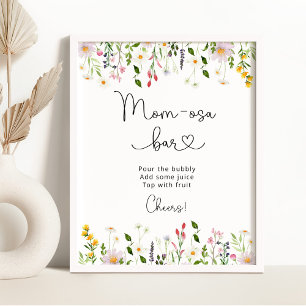 Aquarellfarbene Wildblumen Mama-osa-Bar-Poster Poster