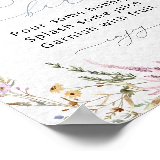 Aquarellfarbene Wildblumen Mama-osa-Bar-Poster Poster (Ecke)