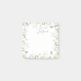 Aquarellfarbene Wildblumen mit Individuelle Name P Post-it Klebezettel