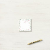 Aquarellfarbene Wildblumen mit Individuelle Name P Post-it Klebezettel (Auf Schreibtisch)