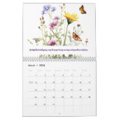 Aquarellfarbene Wildblumen mit religiösen Inspirat Kalender (Mär 2026)