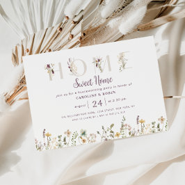 Aquarellfarbene Wildblumen Party Einladung