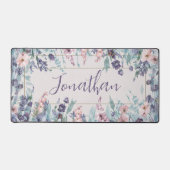 Aquarellfarbene Wildblumen Personalisiert Schreibtischunterlage (Vorderseite)