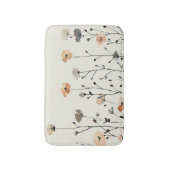 Aquarellfarbene Wildblumen Rustikal & elegant Badematte (Vorderseite Vertikal)