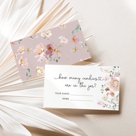 Aquarellfarbene Wildblumen schätzen die Anzahl der Begleitkarte