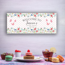 Aquarellfarbene Wildblumen Schmetterlinge Brautpar