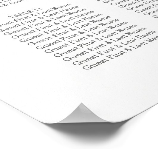 Aquarellfarbene Wildblumen Sitzplan 14 Tabellen Poster (Ecke)