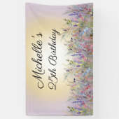 Aquarellfarbene Wildblumen Sonnenschein Lila Gebur Banner (Vertikal)