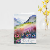 Aquarellfarbene Wildblumen und Berge individuell a Karte (Gelbe Blume)