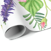 Aquarellfarbene Wildblumen und Schmetterlinge Geschenkpapier (Rolleneckpunkt)