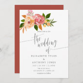 Aquarellfarbene Wildblumen zum Hochzeitsfeiern Einladung (Vorne/Hinten)