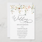 Aquarellfarbene Wildblumen zum Hochzeitsfeiern Einladung (Vorderseite)