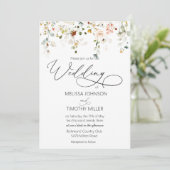 Aquarellfarbene Wildblumen zum Hochzeitsfeiern Einladung (Stehend Vorderseite)