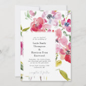 Aquarellfarbene Wildblumen zum Hochzeitsfeiern Einladung (Vorderseite)